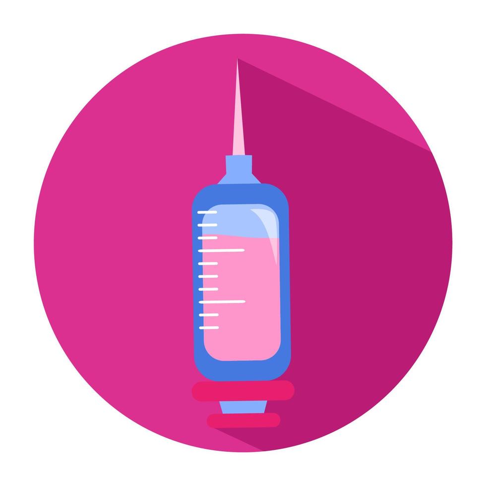 inject icon for medicine symbol on pink background vector