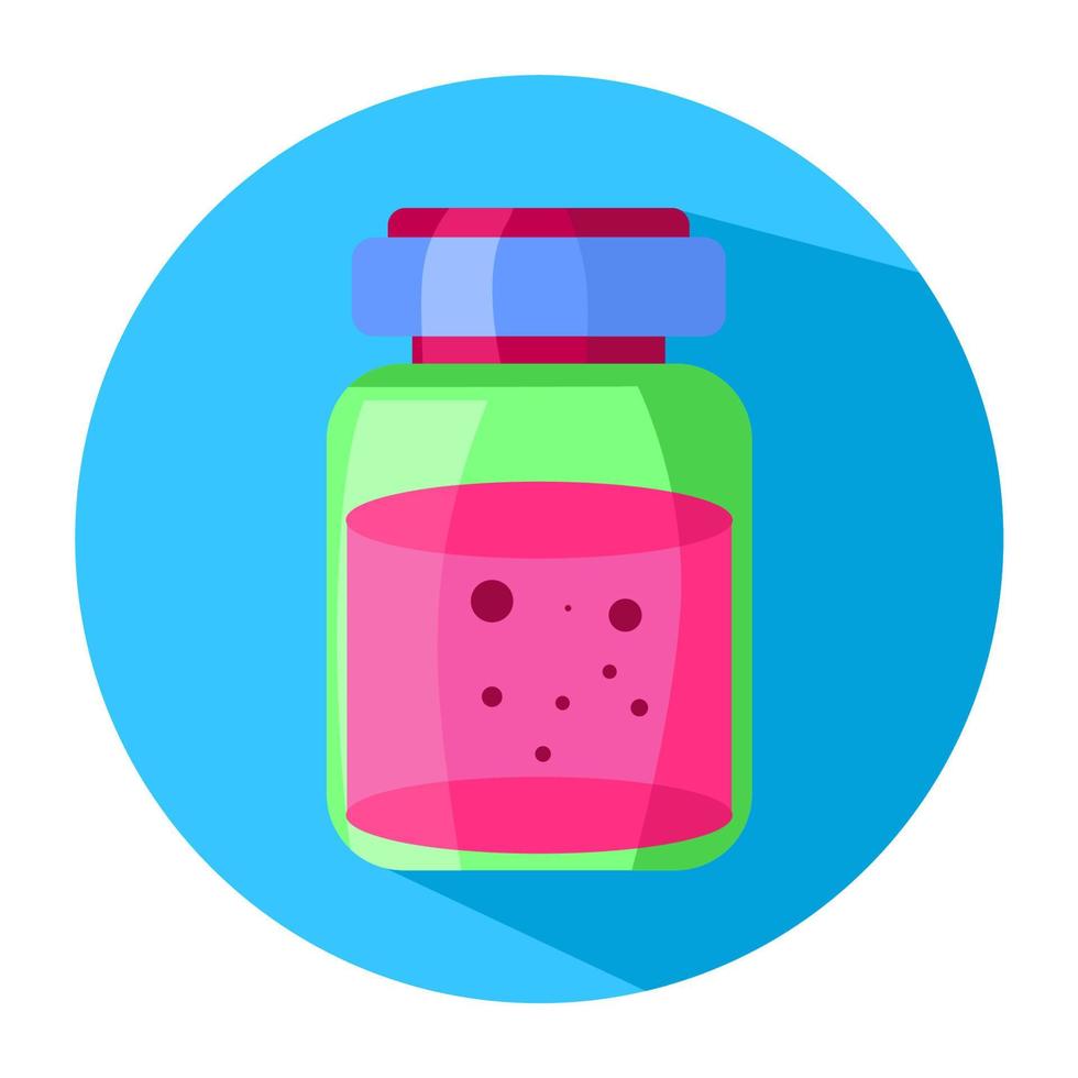 bottle icon for medicine symbol on blue background vector