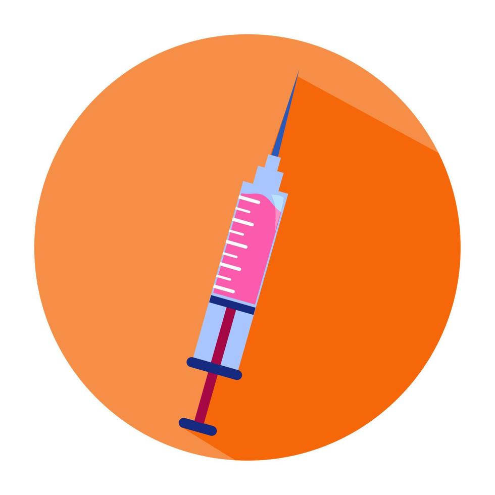 inject icon for medicine symbol on orange background vector