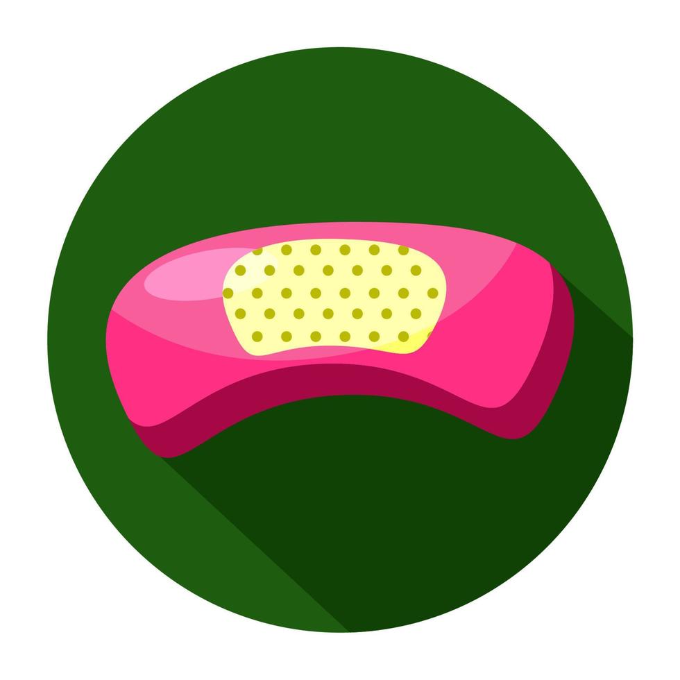 plaster icon for medicine symbol on green background vector