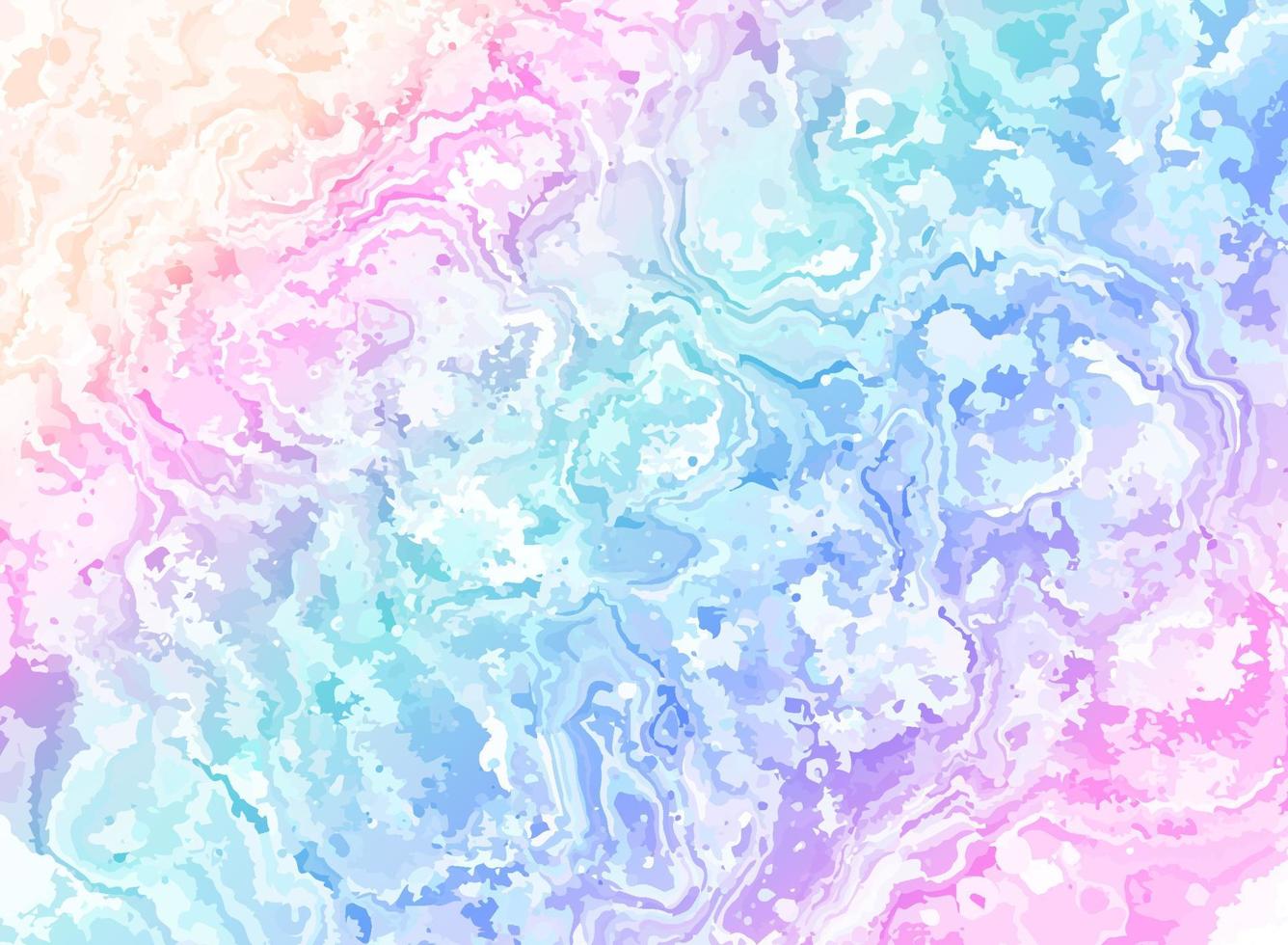 Rainbow watercolor background in blue, pink, purple colors. Vector abstract marble pattern