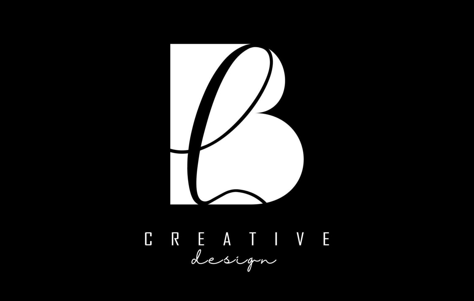 Black and white BL Letters logo with negative space. Letters B and L ...