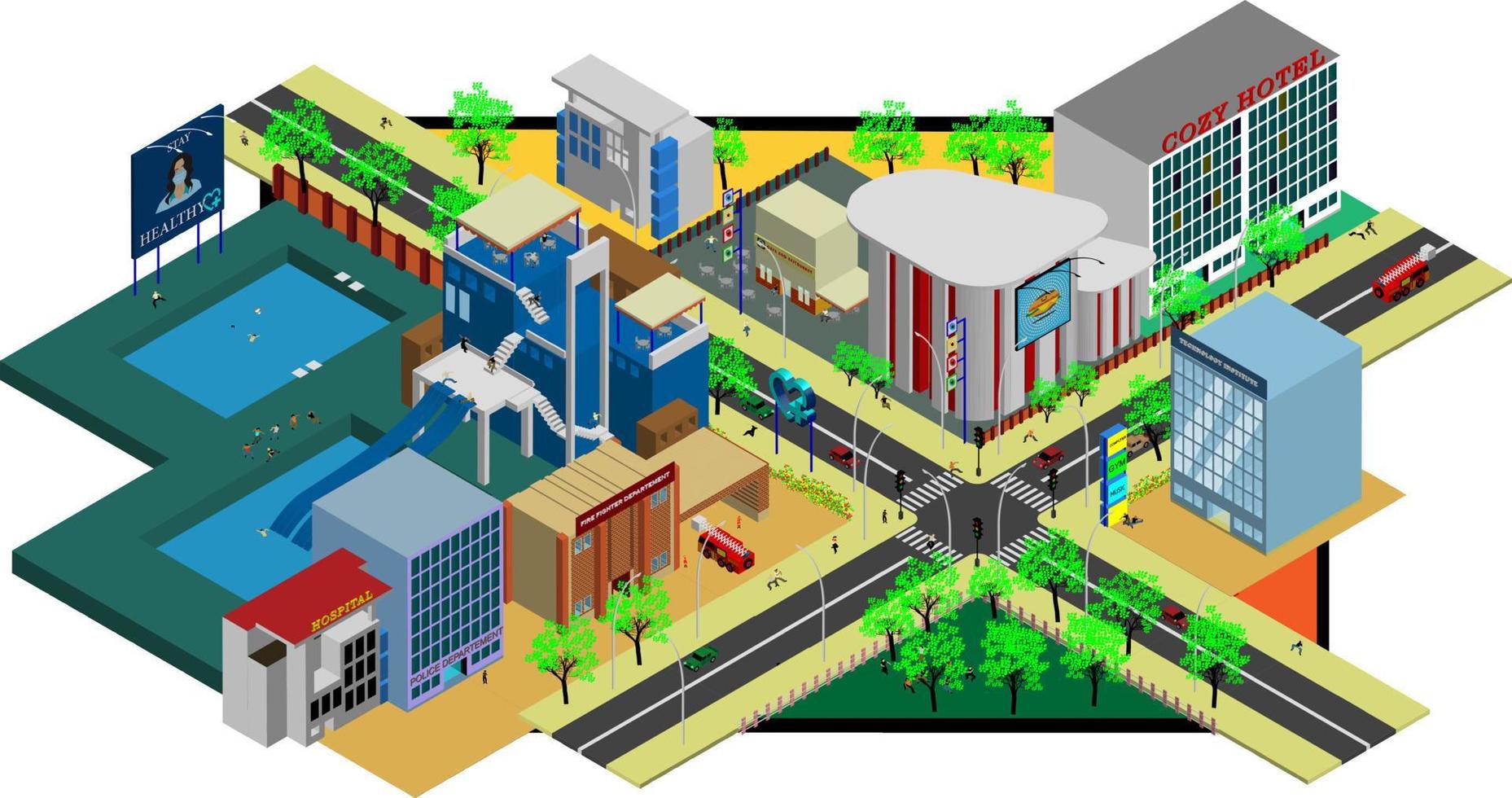 imagen de dibujos animados de paisaje urbano con estilo de dibujo isométrico. conjunto de iconos súper completo de estilo de vida urbano. imagen en perspectiva axonométrica con actividades completas de símbolos. 6078064 imagen de dibujos animados de paisaje urbano con estilo de dibujo isométrico. conjunto de iconos súper completo de estilo de vida urbano. imagen en perspectiva axonométrica con actividades completas de símbolos. 6078064