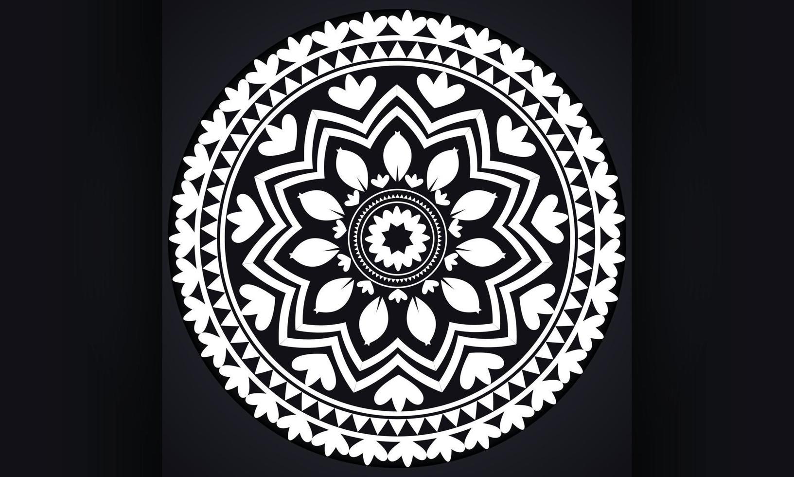 diseño de mandala en color blanco. diseño de patrones, telas o adornos para su negocio. vector