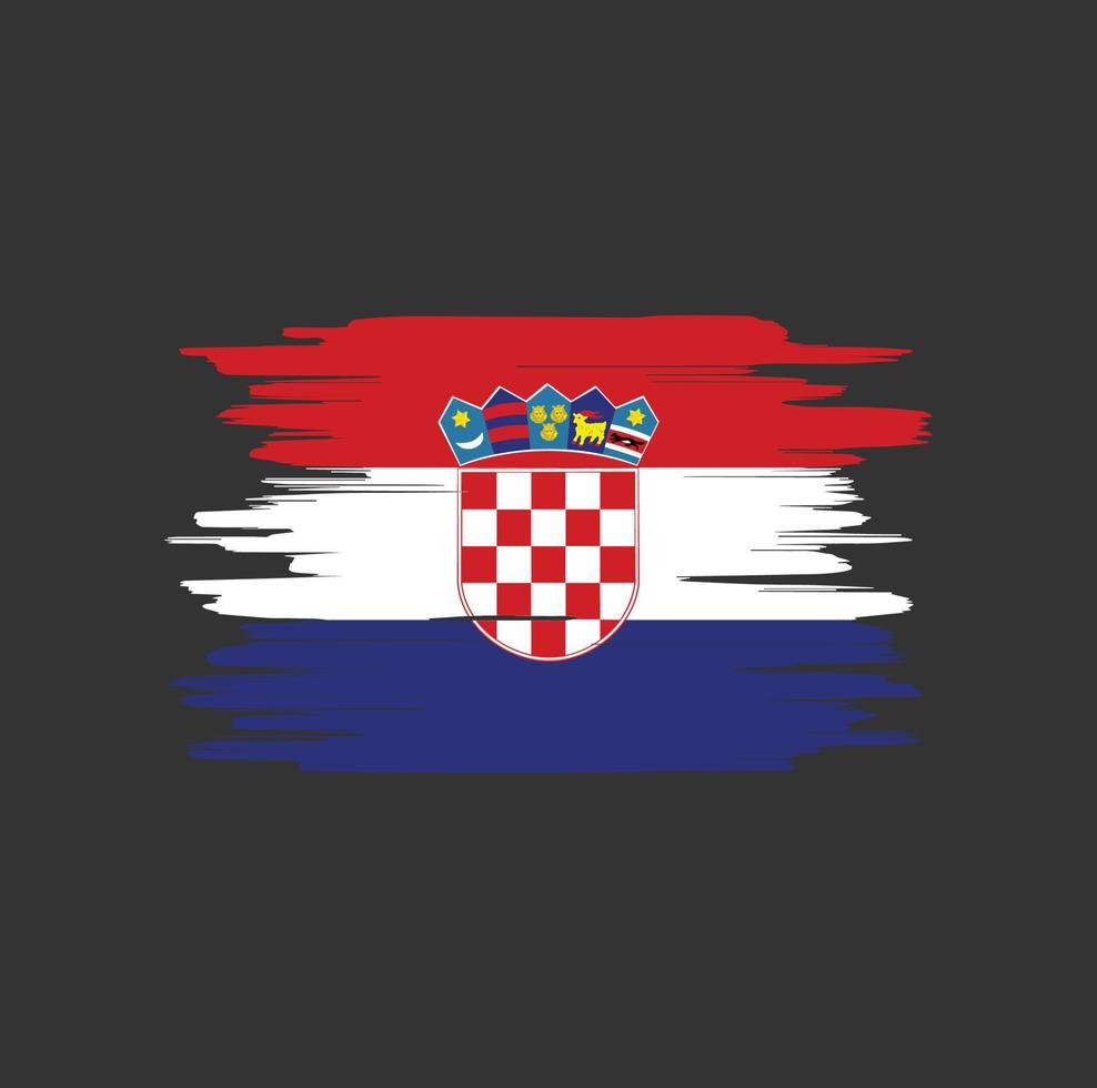 Croatia flag brush strokes vector