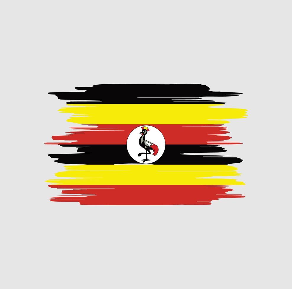 trazos de pincel de bandera de uganda vector