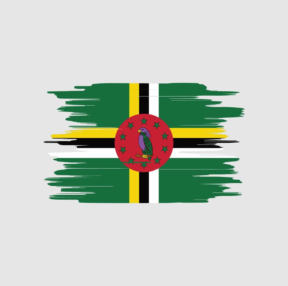 Dominica flag brush strokes vector