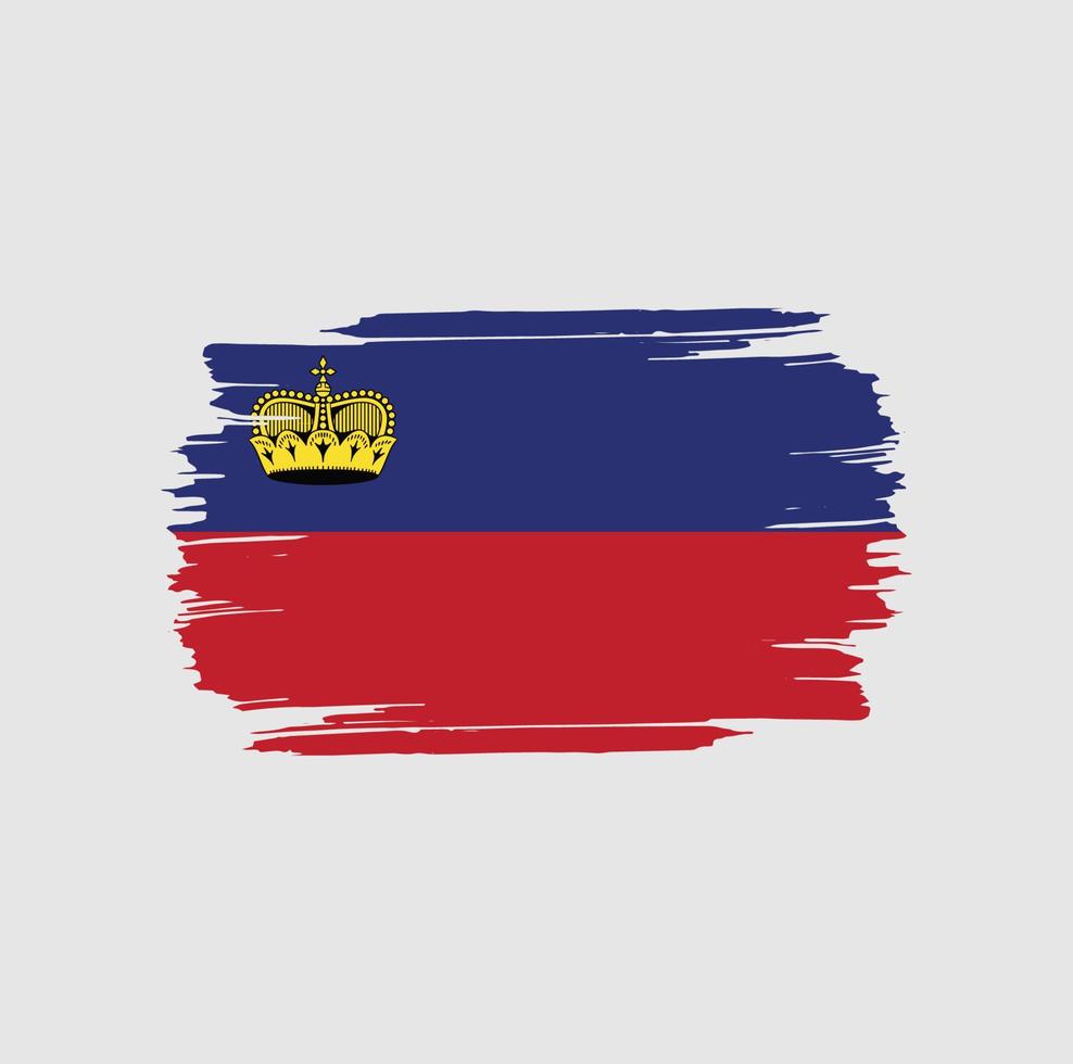 Liechtenstein Flag Brush Strokes. National Country Flag vector