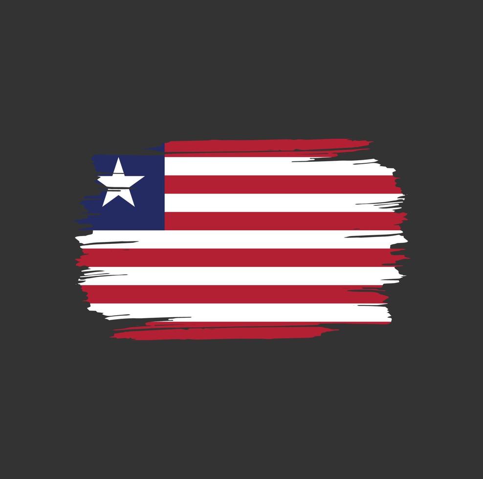 trazos de pincel de la bandera de liberia. bandera nacional del país vector