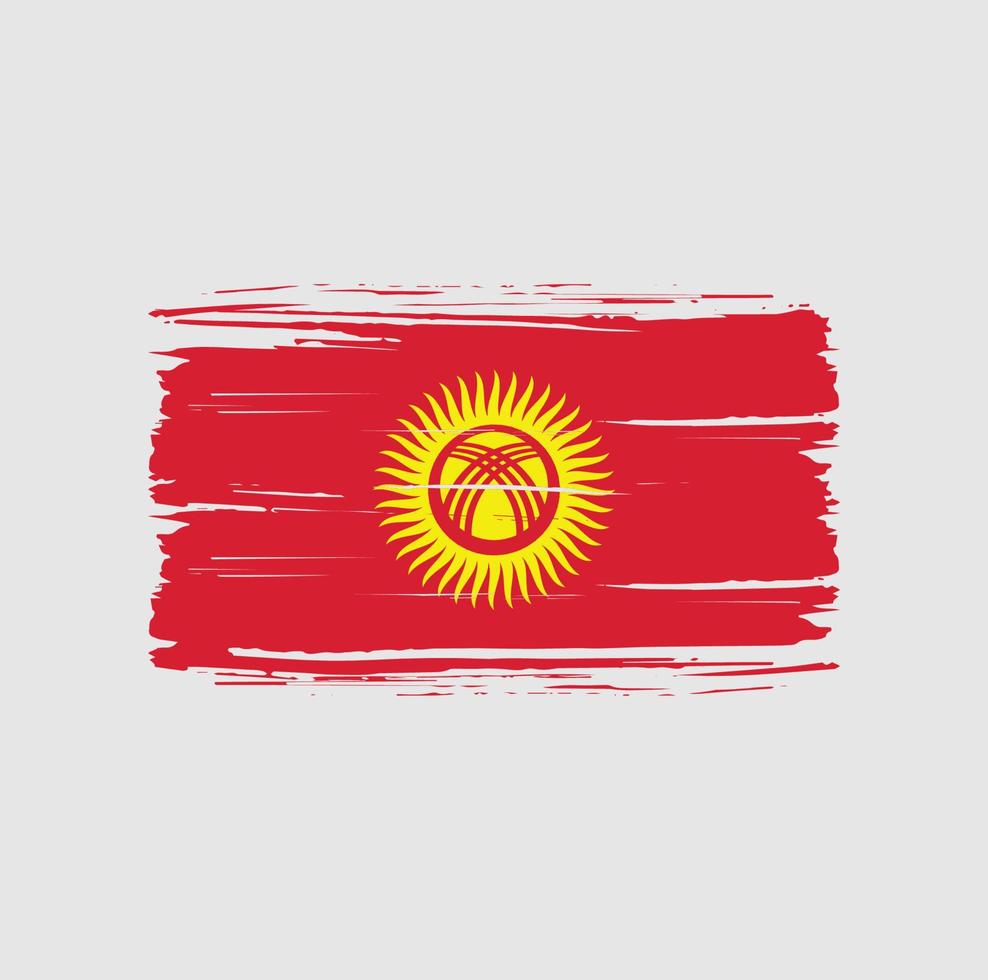 Kyrgyzstan flag brush stroke. National flag vector