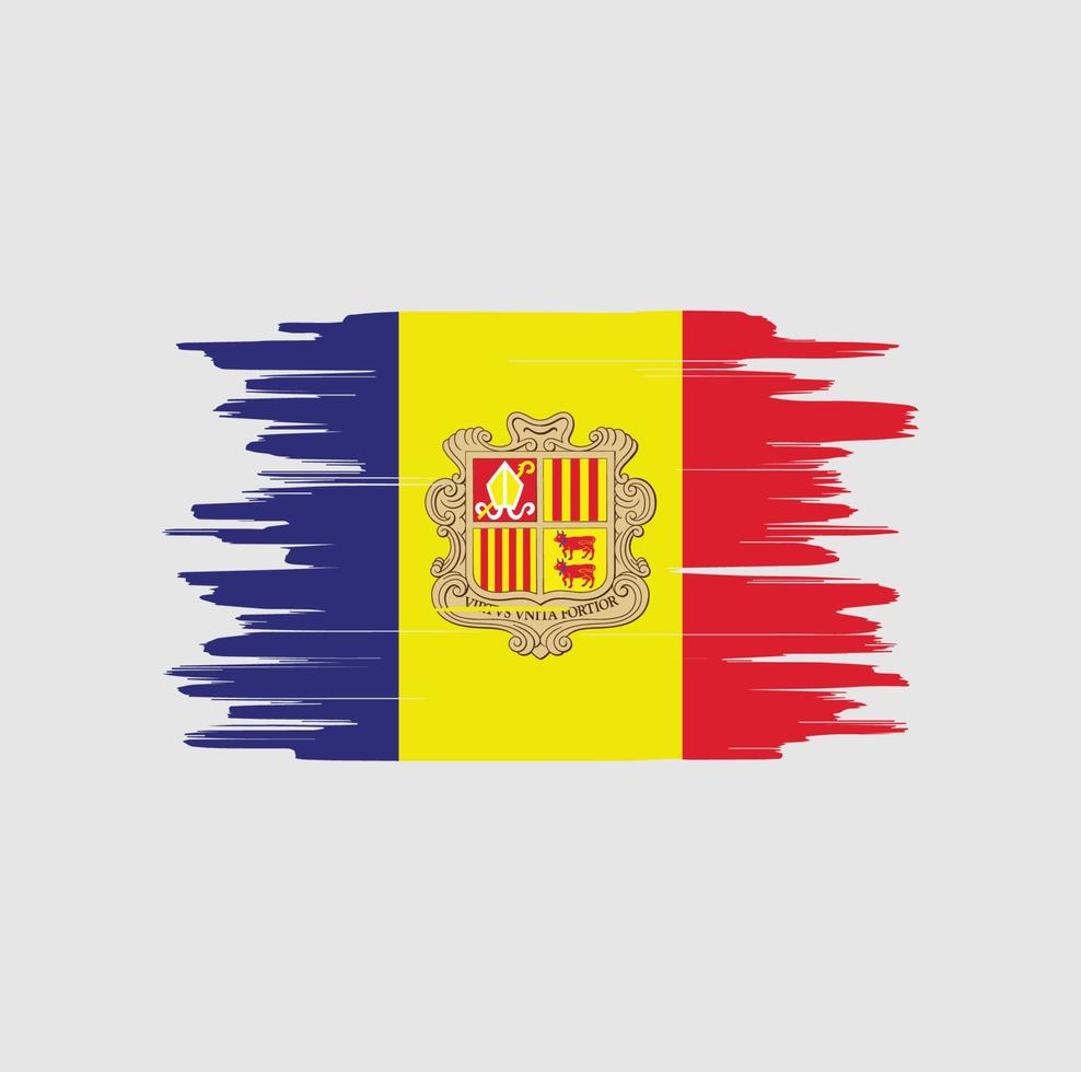 Andorra flag brush strokes vector