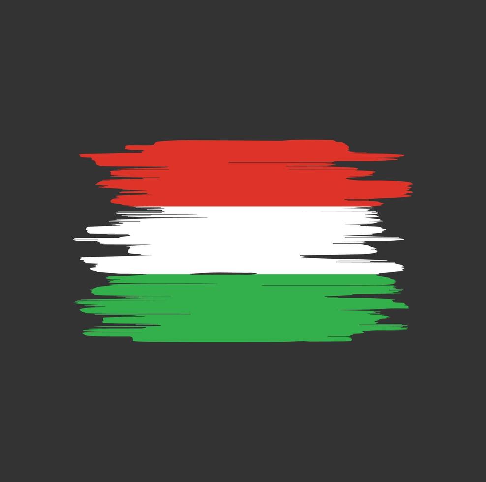 Hungary flag brush strokes vector