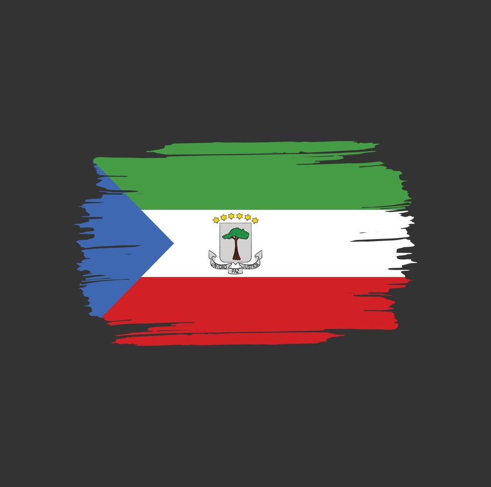 trazos de pincel de bandera de guinea ecuatorial. bandera nacional del país vector