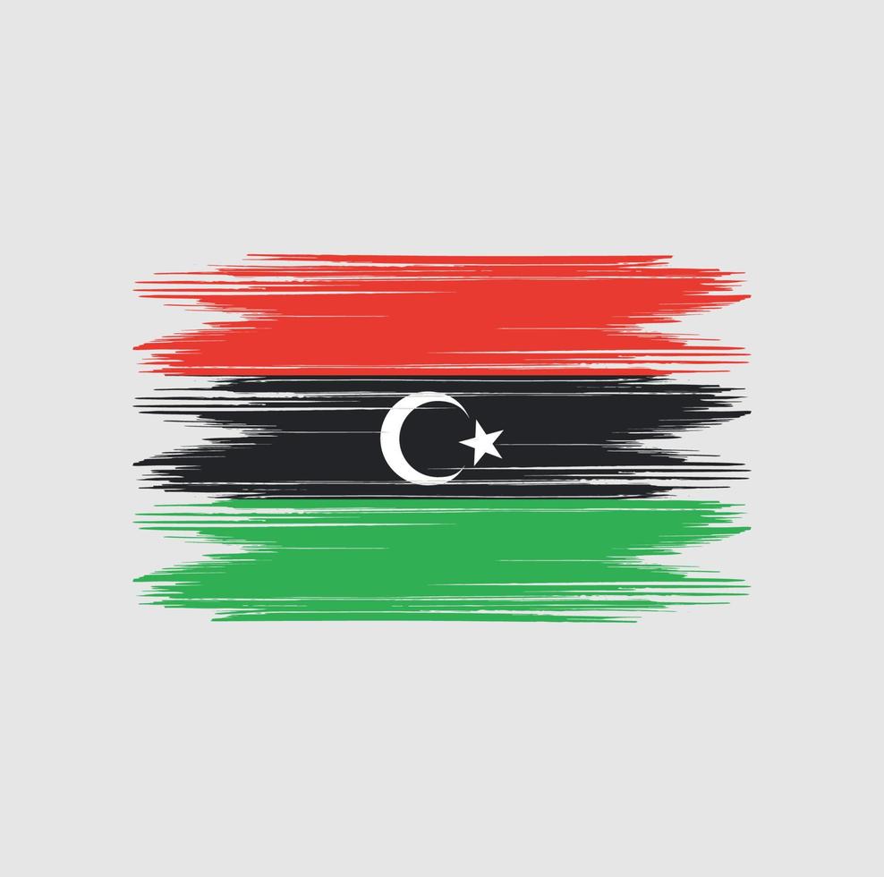 pincel de bandera de libia vector