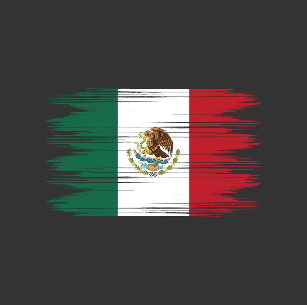 cepillo de bandera de méxico vector