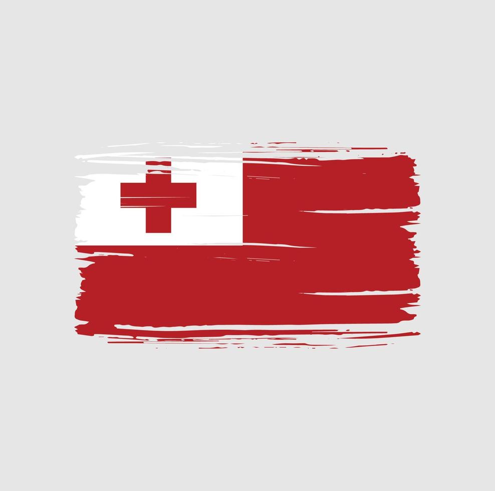 Tonga flag brush stroke. National flag vector