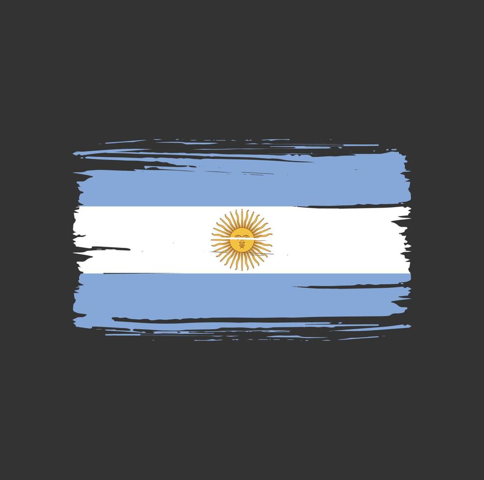 trazo de pincel de bandera argentina. bandera nacional vector