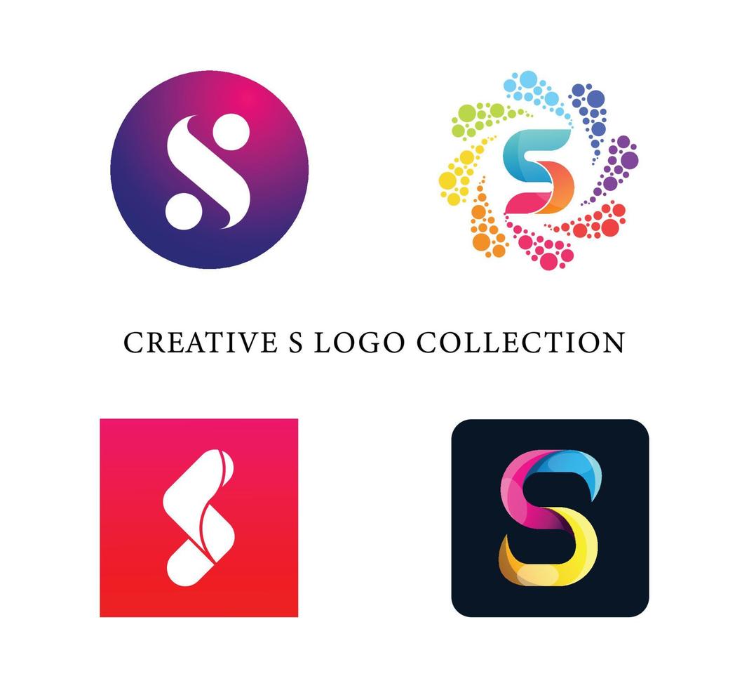 establecer iconos de monograma de logotipo de letra s creativa vector