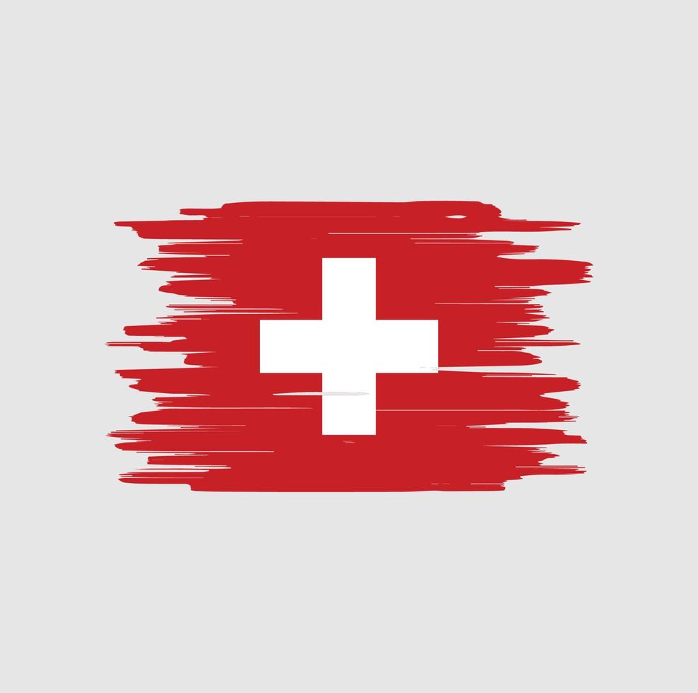 Switzerland flag brush strokes vector