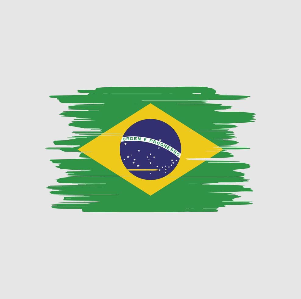 trazos de pincel de bandera de brasil vector