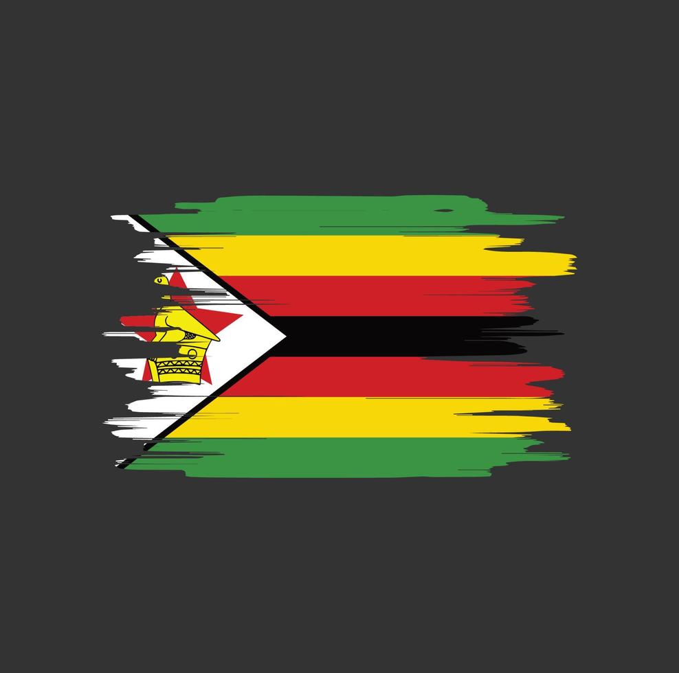 Zimbabwe Flag Brush Strokes vector