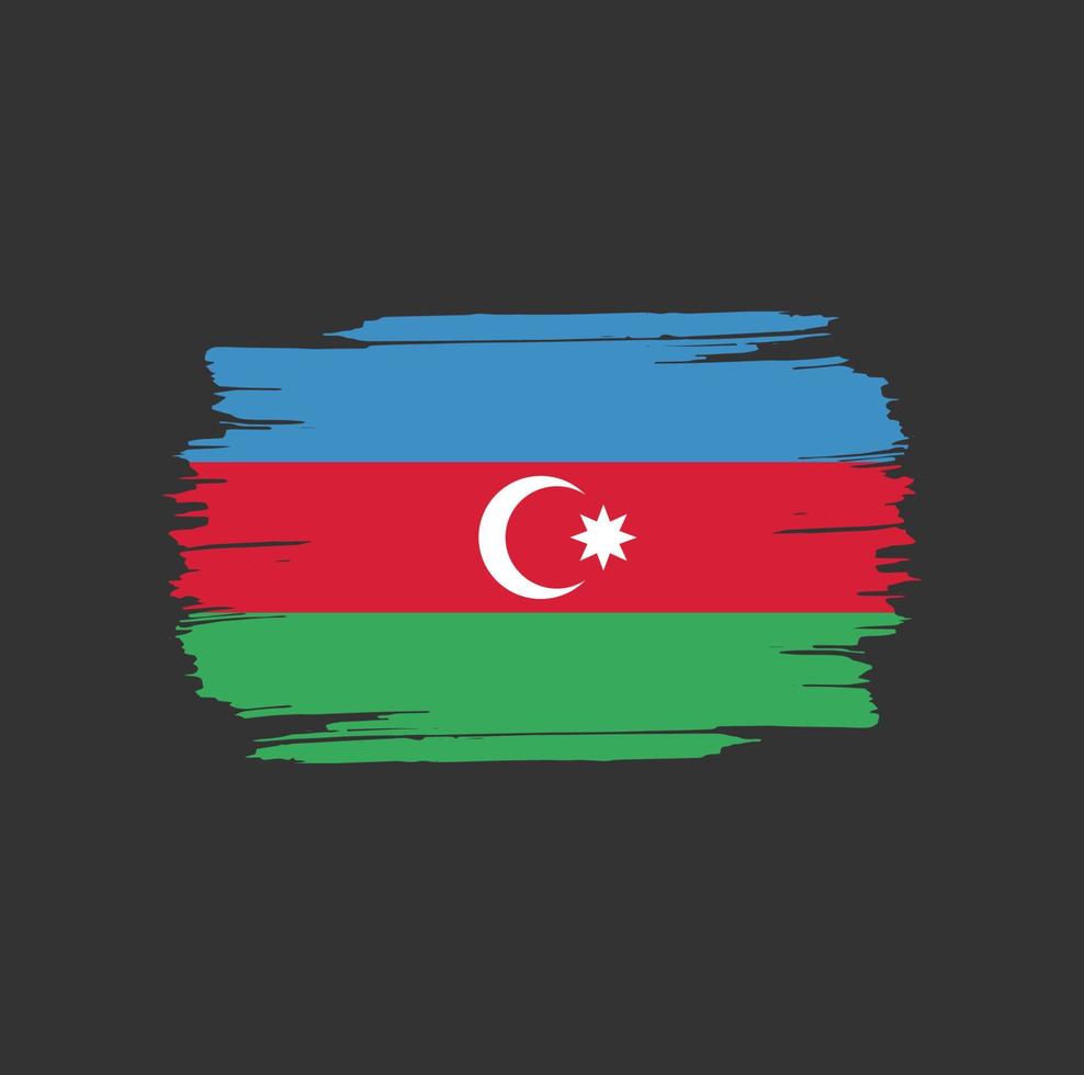 Azerbaijan Flag Brush Strokes. National Country Flag vector