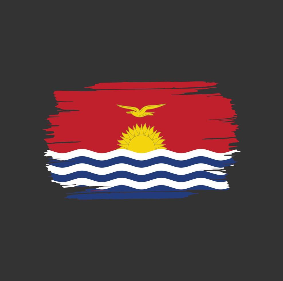 trazos de pincel de bandera de kiribati. bandera nacional del país vector