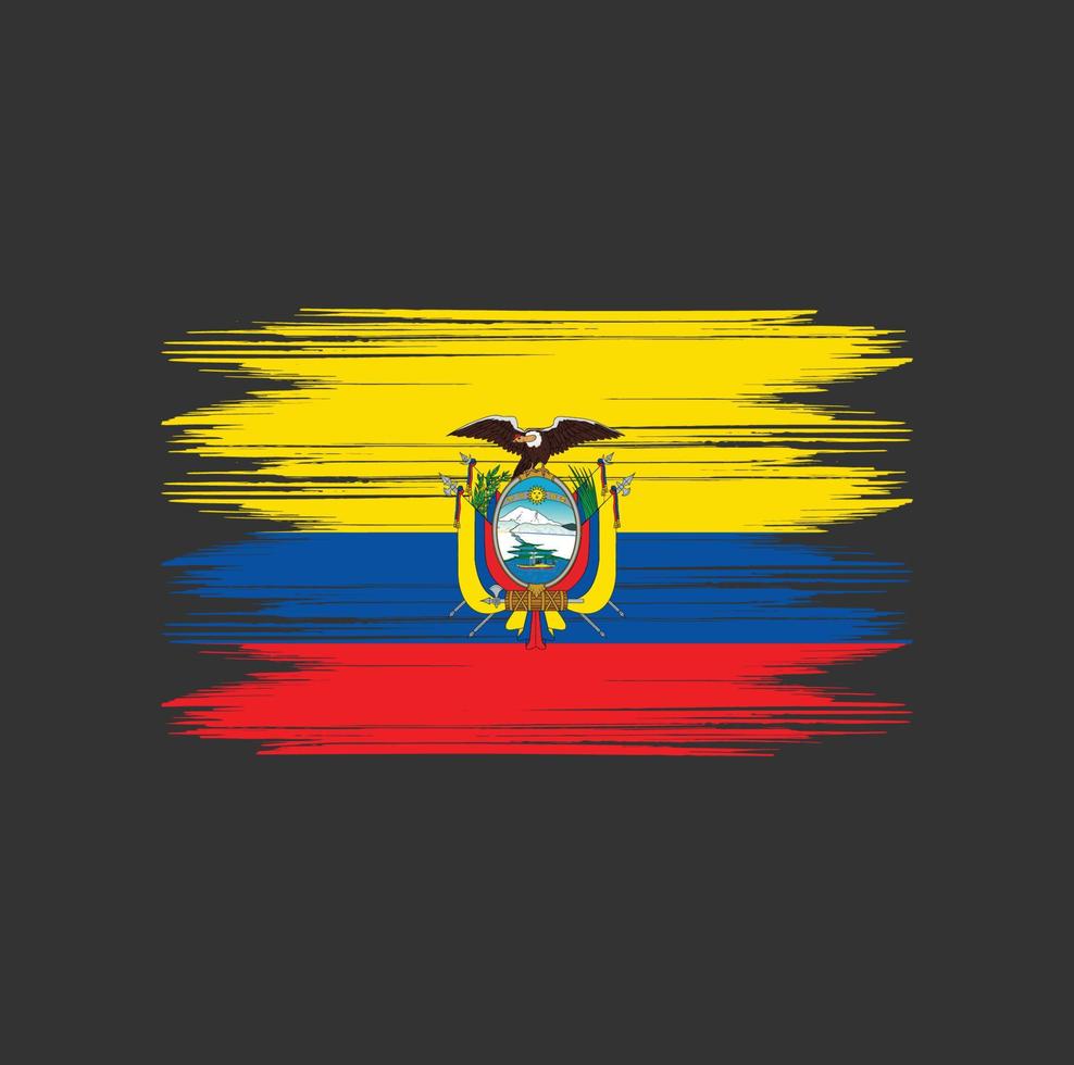 Ecuador Flag Brush vector
