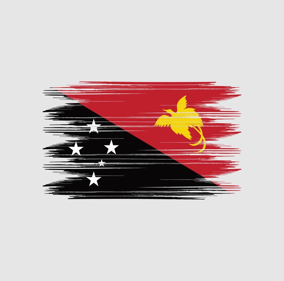pincel de bandera de papua nueva guinea vector