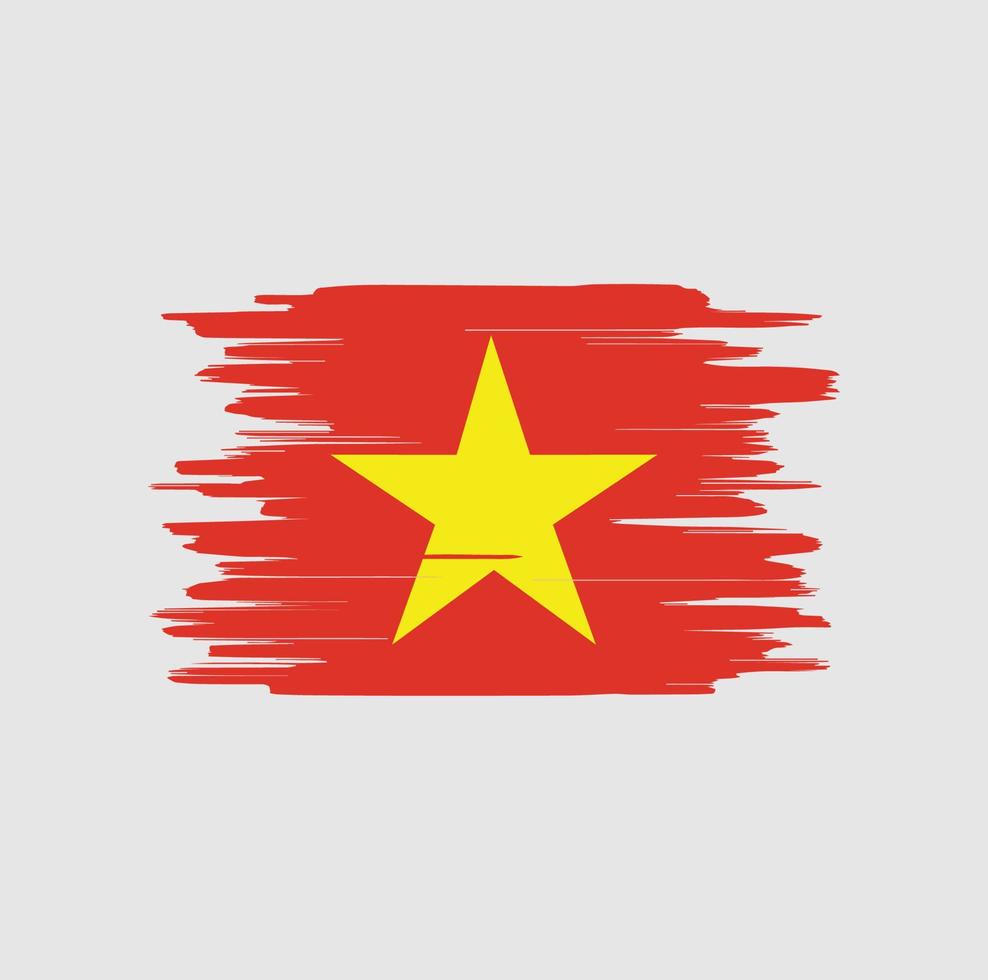 Vietnam flag brush strokes vector