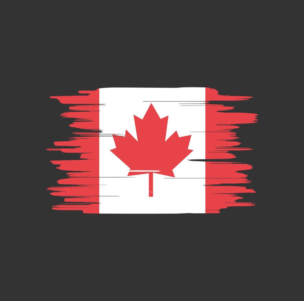 trazos de pincel de bandera de canadá vector