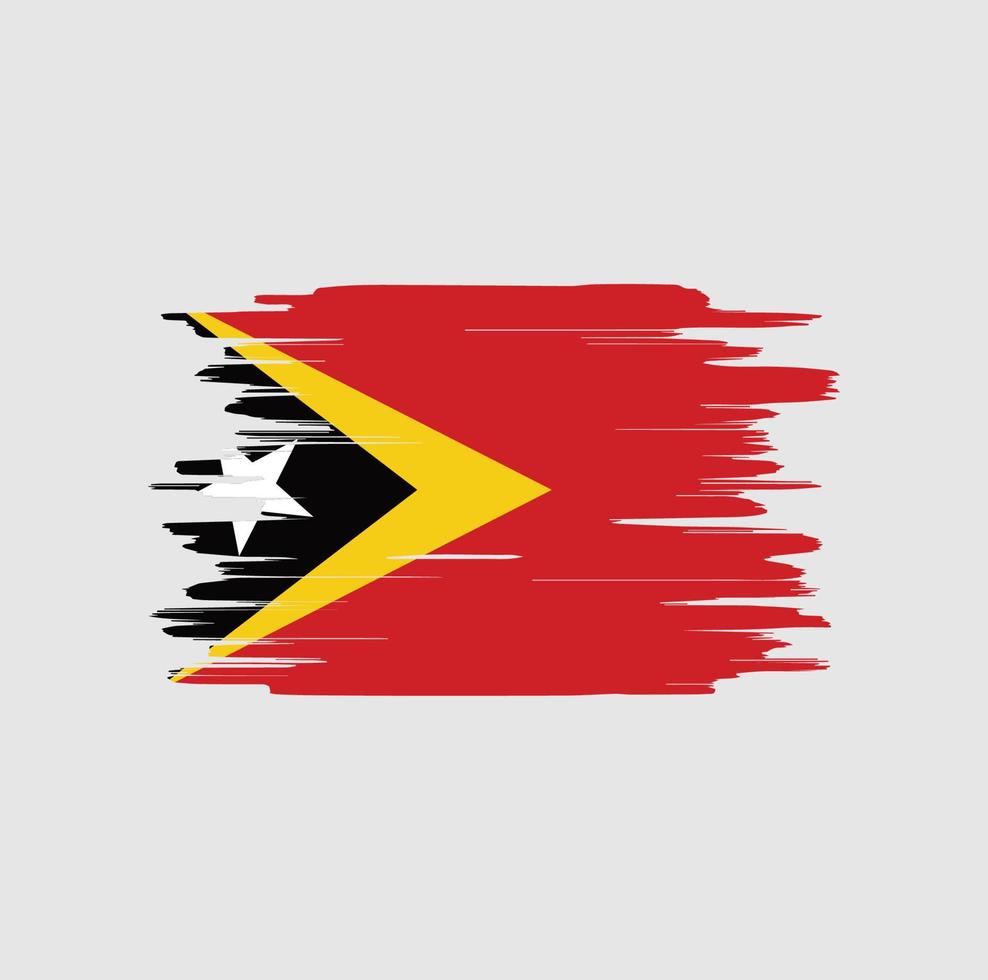 trazos de pincel de bandera de timor leste vector