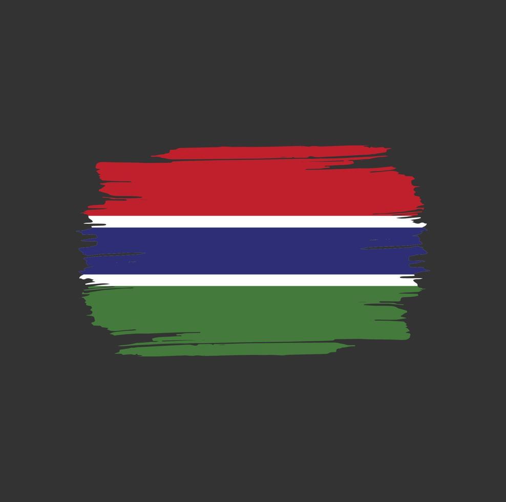 trazos de pincel de bandera de gambia. bandera nacional del país vector