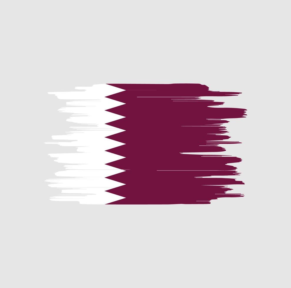 Qatar flag brush strokes vector