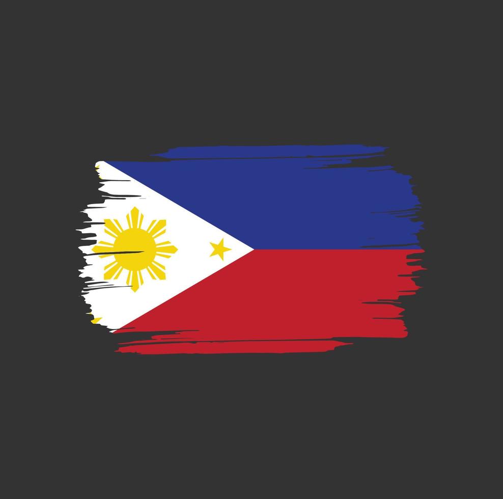 trazos de pincel de bandera de filipinas. bandera nacional del país vector