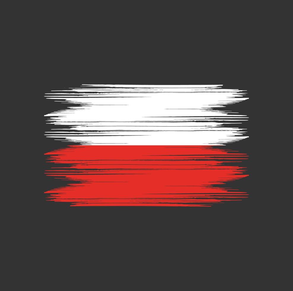 pincel de bandera de polonia vector