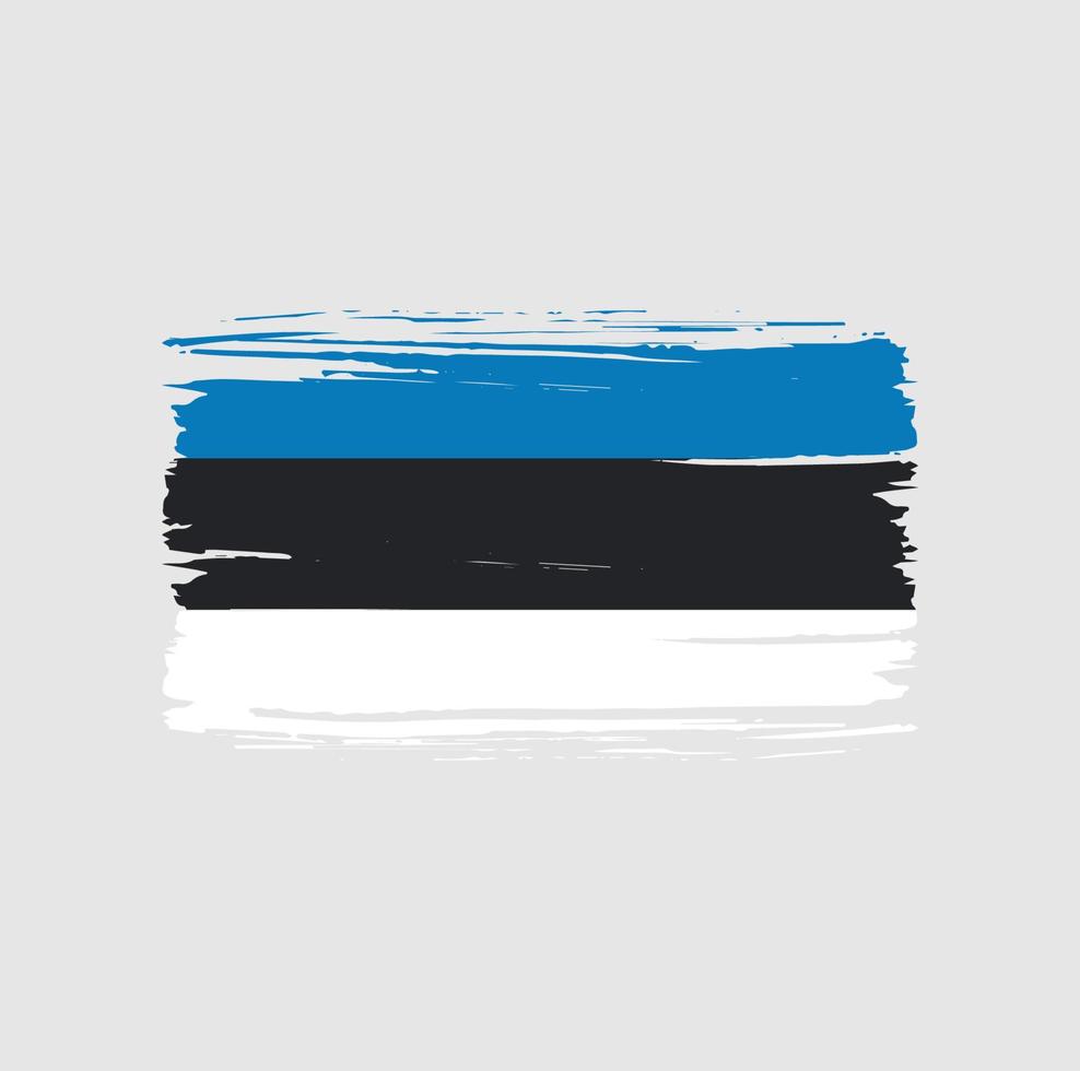 trazo de pincel de la bandera de estonia. bandera nacional vector