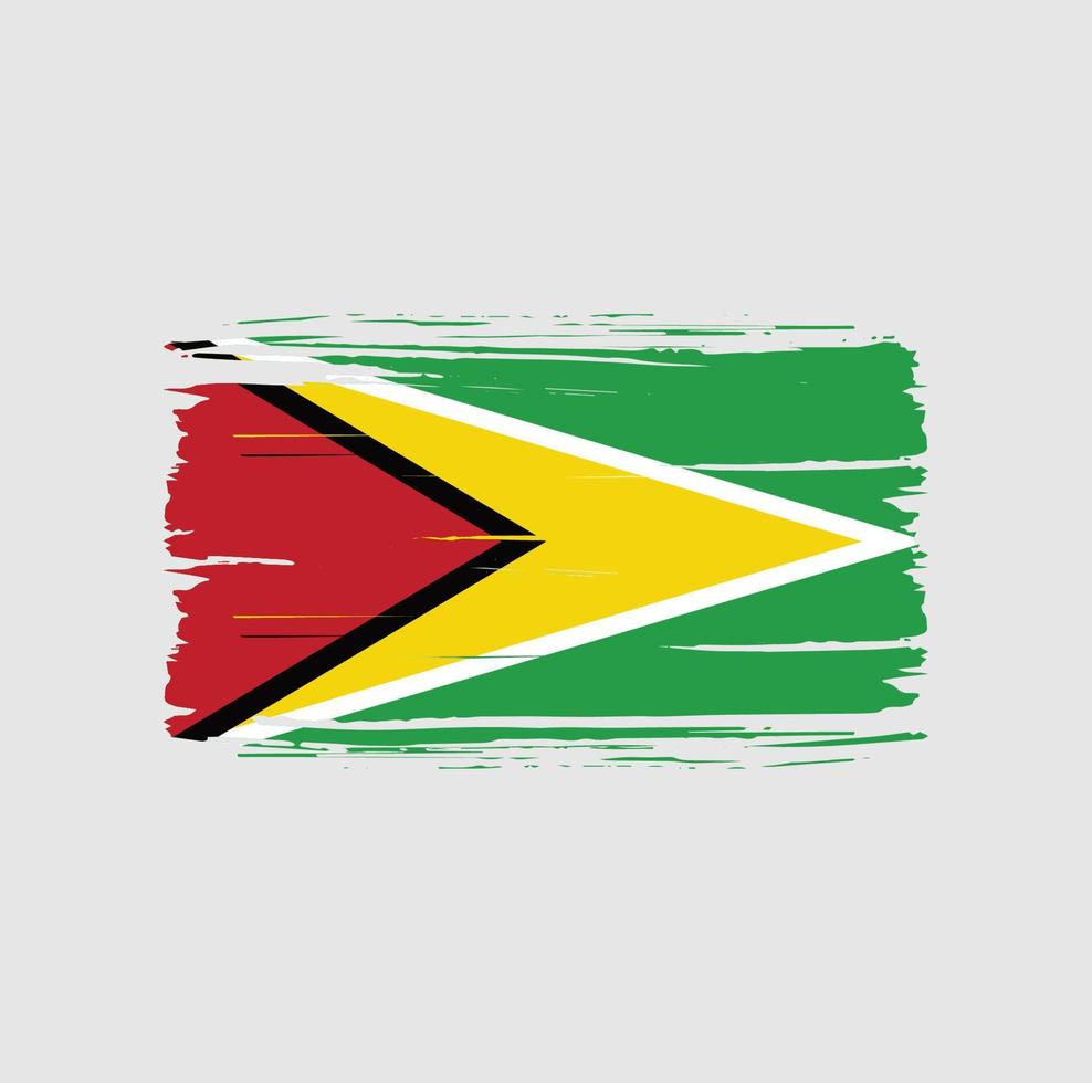 trazo de pincel de bandera de guayana. bandera nacional vector