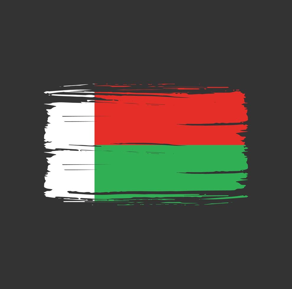 Madagascar flag brush stroke. National flag vector