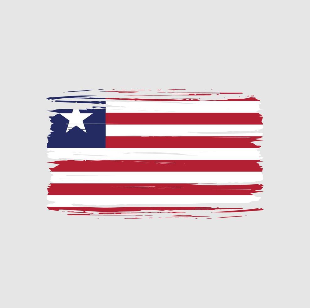 trazo de pincel de la bandera de liberia. bandera nacional vector