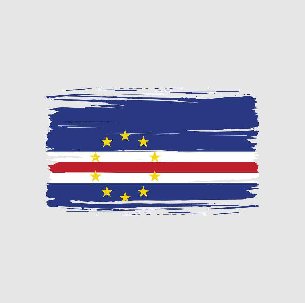 Cape Verde flag brush stroke. National flag vector