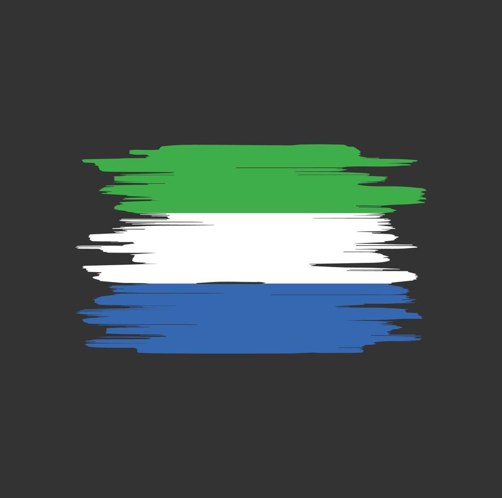 Sierra Leone flag brush strokes vector
