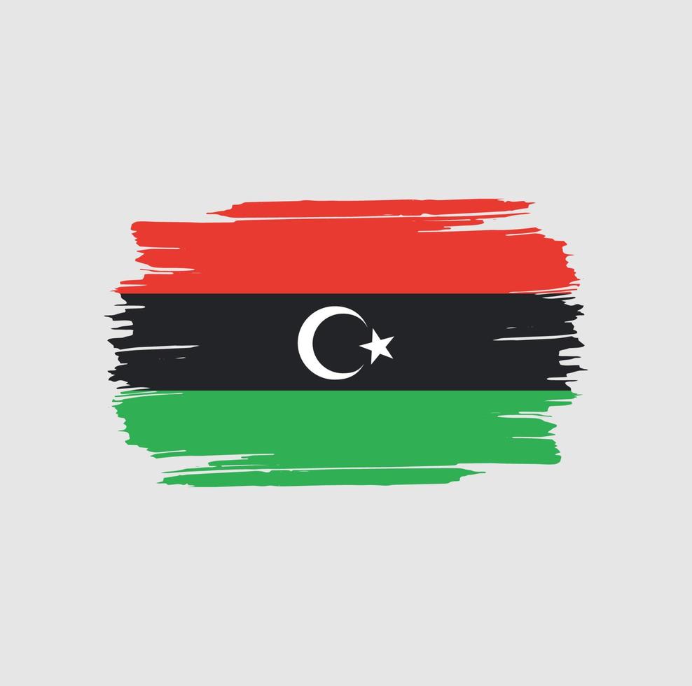 Libya Flag Brush Strokes. National Country Flag vector