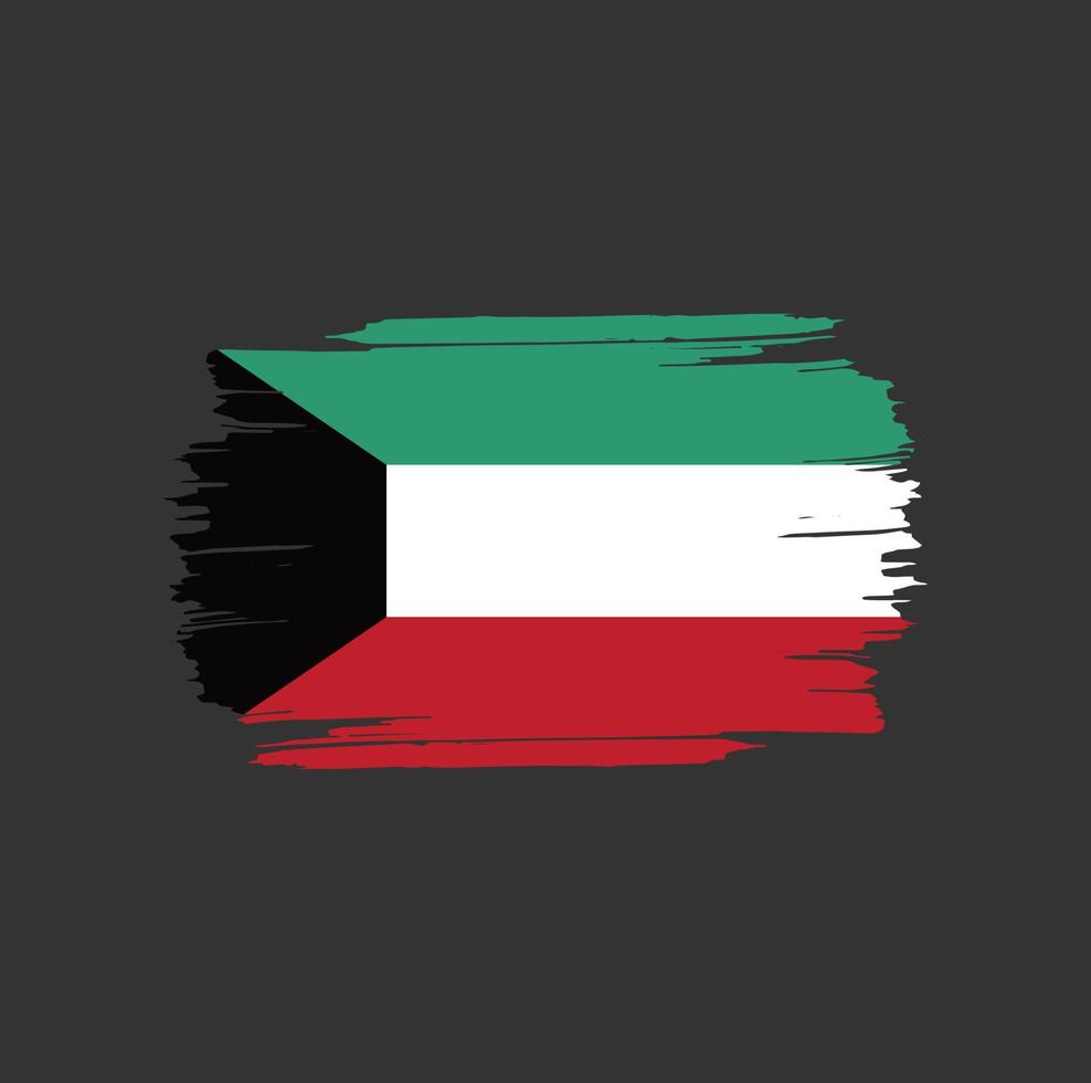 Kuwait Flag Brush Strokes. National Country Flag vector