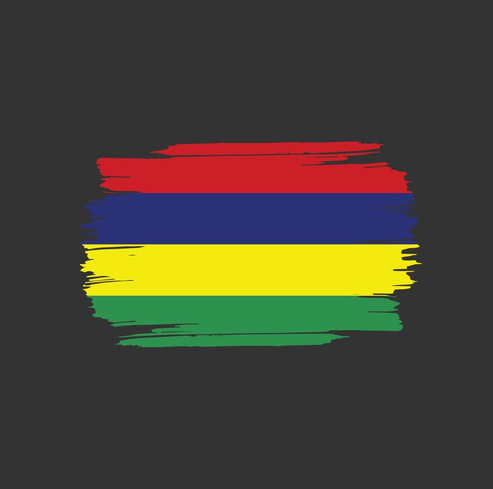 Mauritius Flag Brush Strokes. National Country Flag vector