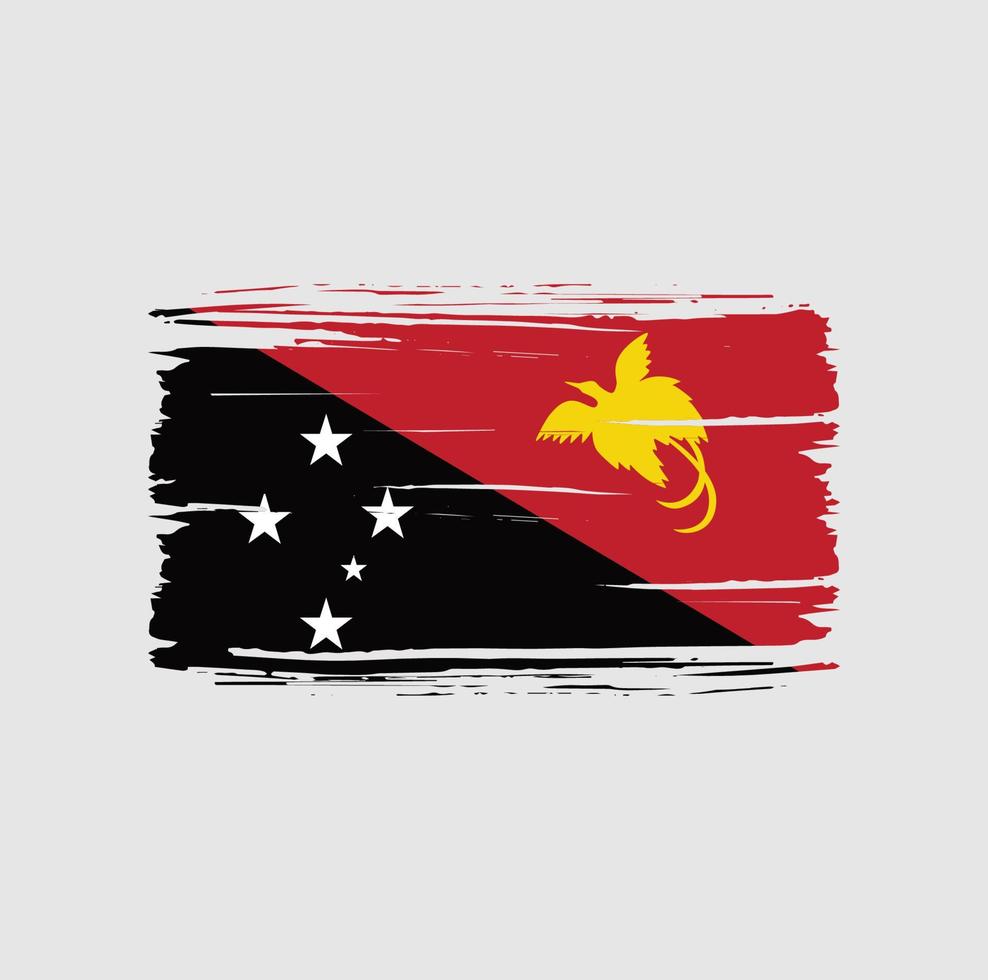 Papua New Guinea flag brush stroke. National flag vector