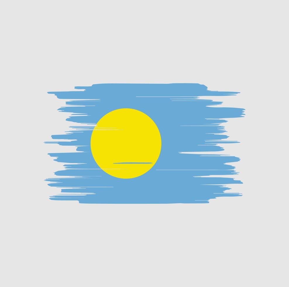 Palau flag brush strokes vector