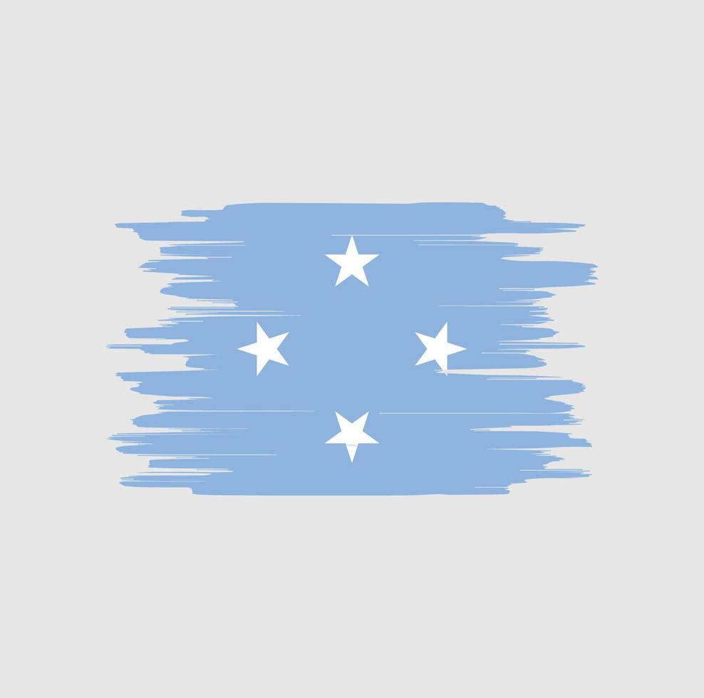 Micronesia flag brush strokes vector