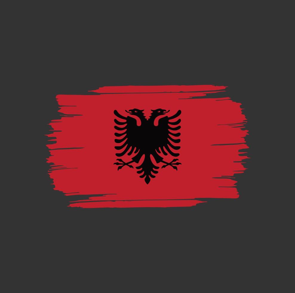 trazos de pincel de la bandera de albania. bandera nacional del país vector