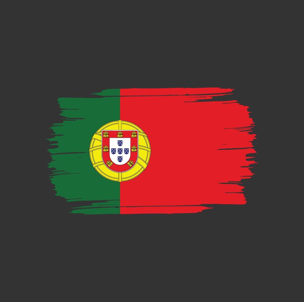 trazos de pincel de bandera portuguesa. bandera nacional del país vector